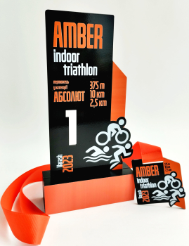 Металлическая награда AMBER triathlon